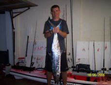 Couta King Mackerel caught from a Stealth Supalite Fishing Ski Kayak