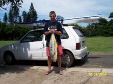 8kg Queen fish caught off Scottburgh February 2006 on a fishing ski paddle ski